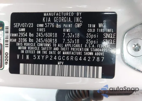 2024 Kia Telluride Lx z USA, uszkodzony, nr VIN 5XYP24GC6RG442787